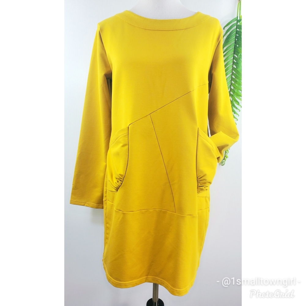 Unbranded jigsaw dress mustard yellow XXL
